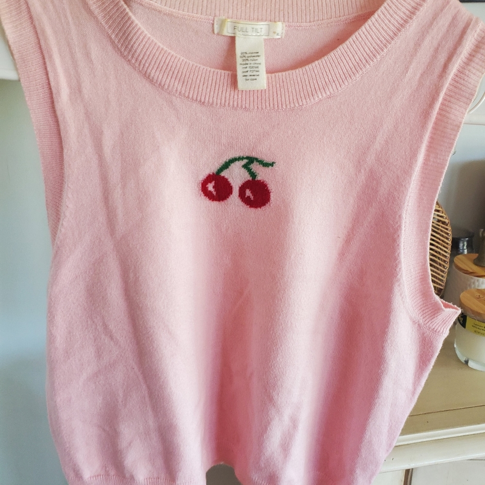 Full Tilt Pink Cherry Top XL